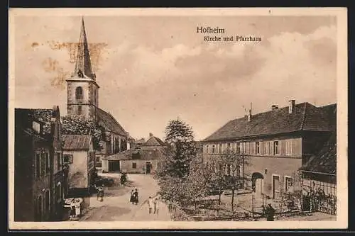 AK Hofheim / Unterfranken, Kirche und Pfarrhaus