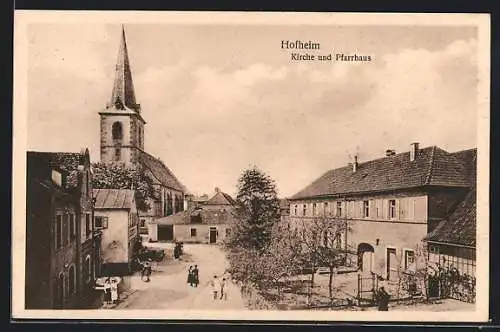 AK Hofheim / Unterfranken, Kirche und Pfarrhaus