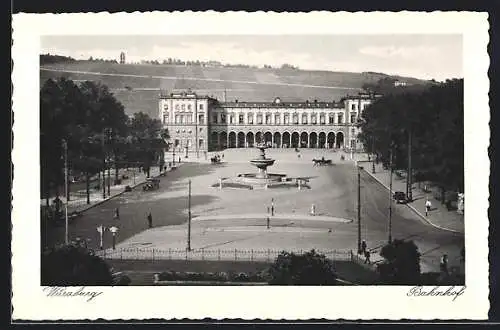 AK Würzburg, Bahnhof aus der Vogelschau