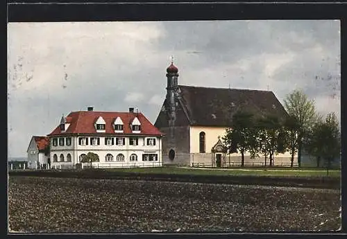 AK Friedberg / Augsburg, St. Afra-Kirche uns St. Afra-Heim