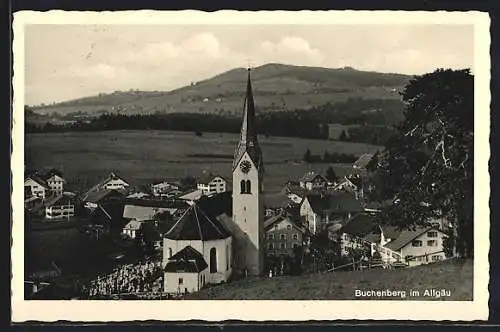 AK Buchenberg / Allgäu, Teilansicht mit Kirche