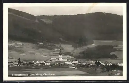 AK Ulrichsberg /Oberdonau, Panoramaansicht mit Umgebung aus der Vogelschau