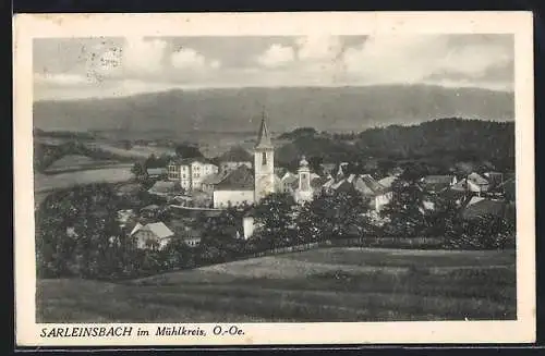 AK Sarleinsbach, Panorama mit Kirchturm