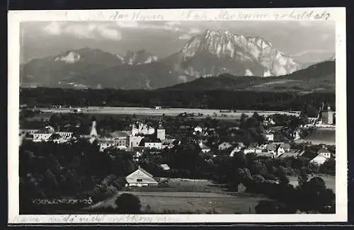 AK Vöcklabruck, Gesamtansicht mit Bergen