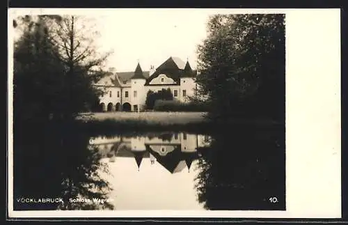 AK Vöcklabruck, Schlosss Wagrain mit Teich