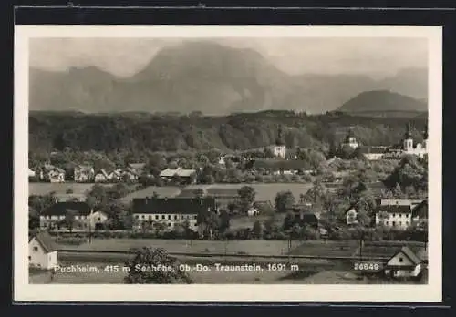AK Puchheim /Ob.-Do., Ortsansicht mit Traunstein