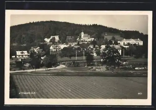 AK Attnang /O. Ö., Ortsansicht gegen die Wälder