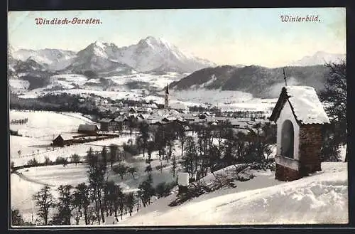 AK Windisch-Garsten, Teilansicht im Winter