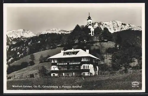 AK Windisch-Garsten, Pension Sonnhof vor dem Calvarienberg