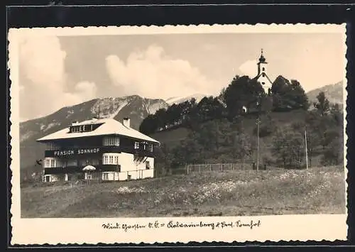 AK Wind. Garsten /O. Ö., Calvarienberg, Pension Sonnhof