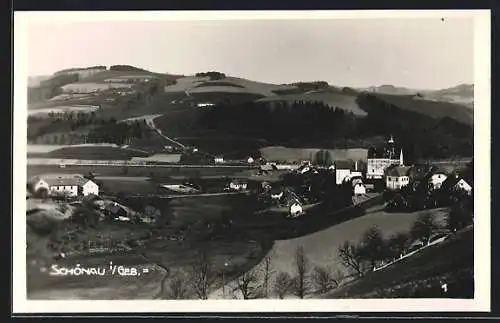 AK Schönau im Gebirge, Panorama mit Kirche