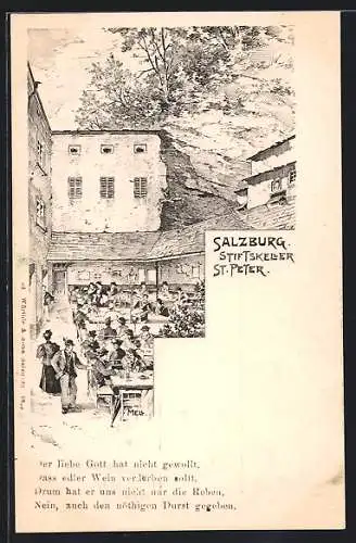 Lithographie Salzburg, Stiftskeller St. Peter
