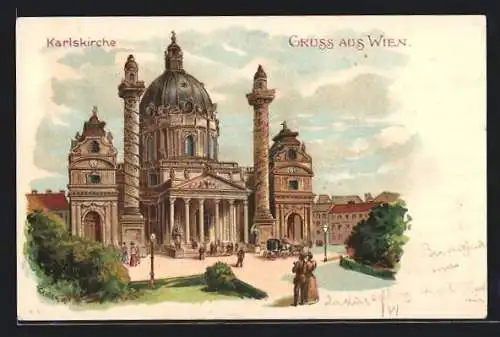 Lithographie Wien, Die Karlskirche