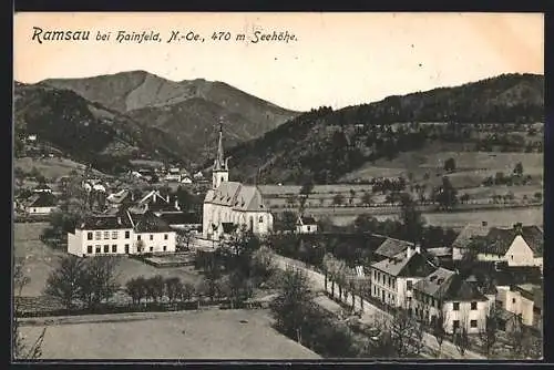 AK Ramsau bei Hainfeld, Ortsansicht mit Kirche
