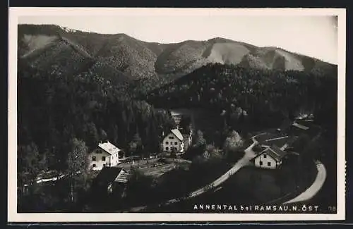 AK Ramsau /N.-Ö., Annental vor Bergpanorama