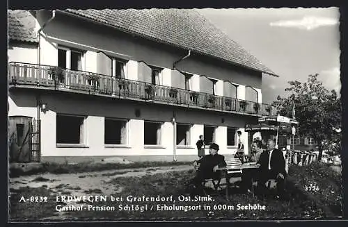 AK Grafendorf bei Hartberg, Erdwegen, Gasthof u. Pension Hermann Schlögl, Erdwegen 34