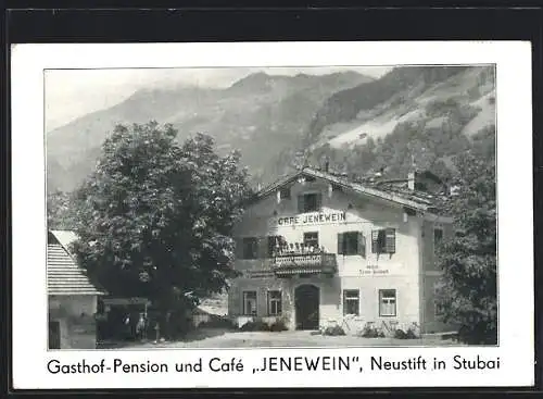 AK Neustift in Stubai, Gasthof-Pension und Cafe Jenewein