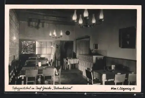 AK Wien, Defreggerstüberl im Restaurant Josef Görichs Batzenhäusel, Luegerring 12