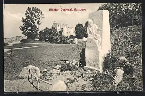 AK Salzburg, Richter-Denkmal mit Umgebung