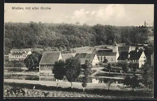 AK Mistlau / Jagst, Teilansicht mit alter Kirche