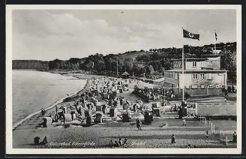 AK Eckernförde, Strandpartie mit Gaststätte, 