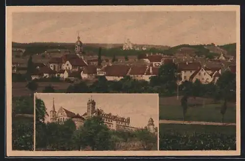 AK Scheinfeld, Schloss Schwarzenberg, Ortsansicht
