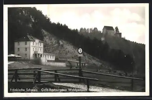 AK Waischenfeld, Cafe-Restauration Waldpension Rabeneck G. Riegler mit Umgebung