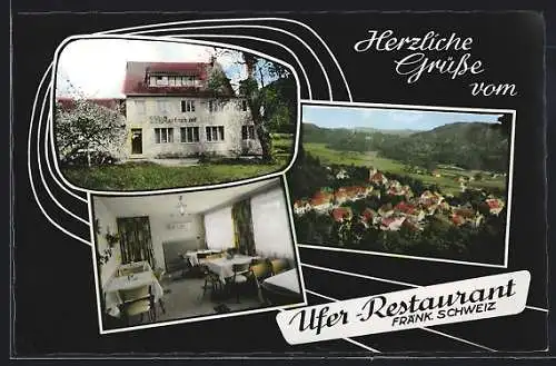 AK Streitberg / Fränk. Schweiz, Ufer-Restaurant, Ortsansicht