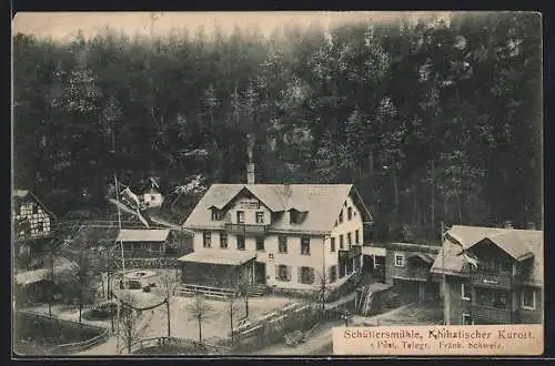 AK Schüttersmühle /Fränk. Schweiz, Gasthof mit Wald aus der Vogelschau