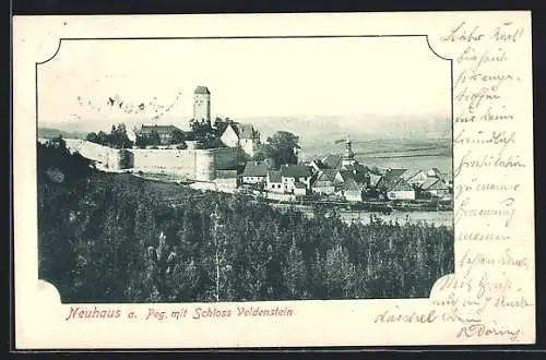 AK Neuhaus / Pegnitz, Ortsansicht mit Schloss Veldenstein