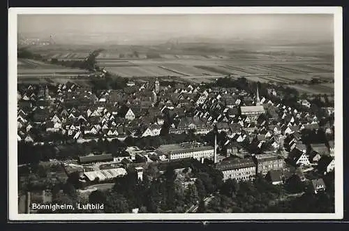 AK Bönnigheim, Ortsansicht vom Flugzeug aus