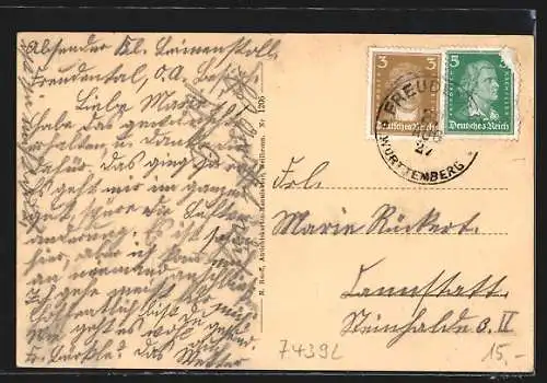 AK Freudenthal / Württ., Erholungsheim mit Springbrunnen