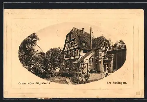 AK Esslingen / Neckar, Gruss vom Kurhotel Jägerhaus