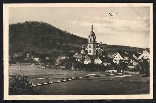 AK Pegnitz, Ortsansicht mit Kirche