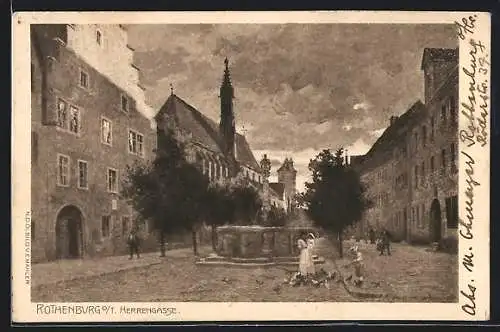 Künstler-AK Rothenburg o. T., In der Herrengasse