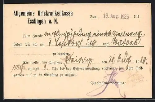 AK Esslingen a. N., Allgemeine Ortskrankenkasse