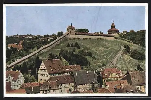 AK Esslingen am Neckar, Blick zur Burg