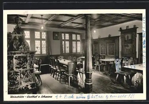 AK Volkach a. Main, Gasthaus z. Schwane mit Weinstube