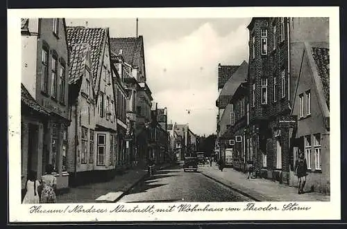 AK Husum /Nordsee, Neustadt mit Wohnhaus von Theodor Storm