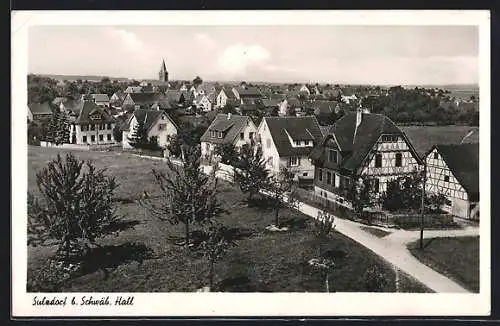 AK Sulzdorf / Schwäbisch Hall, Ortspartie mit Fachwerkshäusern