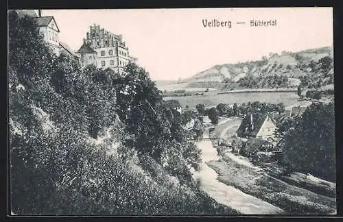 AK Vellberg /Bühlertal, Ortspartie am Wasser