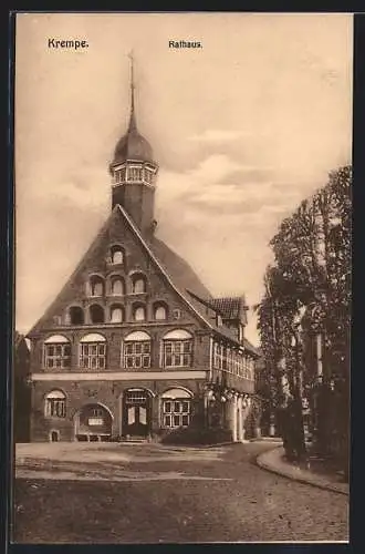AK Krempe, Strassenpartie mit Rathaus
