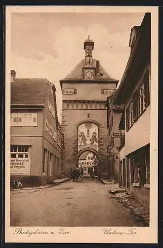 AK Bietigheim / Enz, Strassenpartie am Unteren Tor