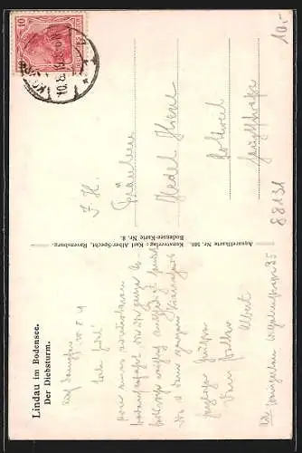 Künstler-AK Lindau i. B., Der Diebsturm