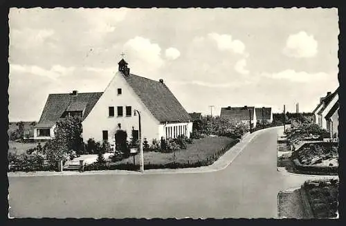 AK Itzehoe-Tegelhörn, Strassenpartie mit Jakobi-Kirche