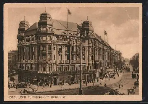 AK Berlin-Tiergarten, Hotel Der Fürstenhof, Potsdamer Platz