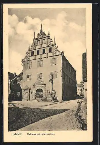 AK Sulzfeld / Main, Rathaus mit Mariensäule