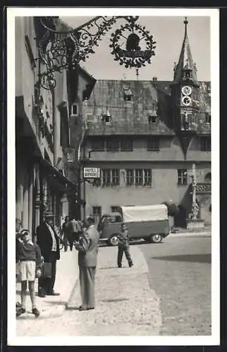 AK Ochsenfurt / Main, Strassenpartie mit Hotel Schnecke
