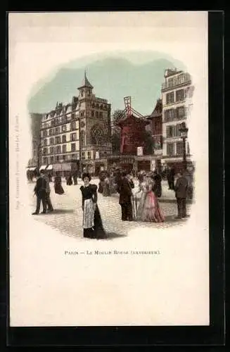 Künstler-AK Paris, le Moulin Rouge, extérieur