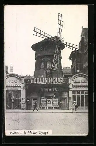 AK Paris, Moulin Rouge, von der Strasse gesehen